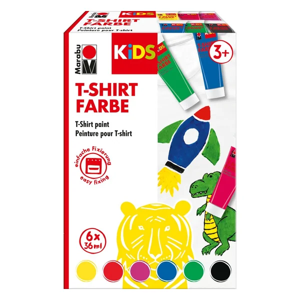 Marabu KiDS "Peinture pour T-shirt", 6 x 36 ml