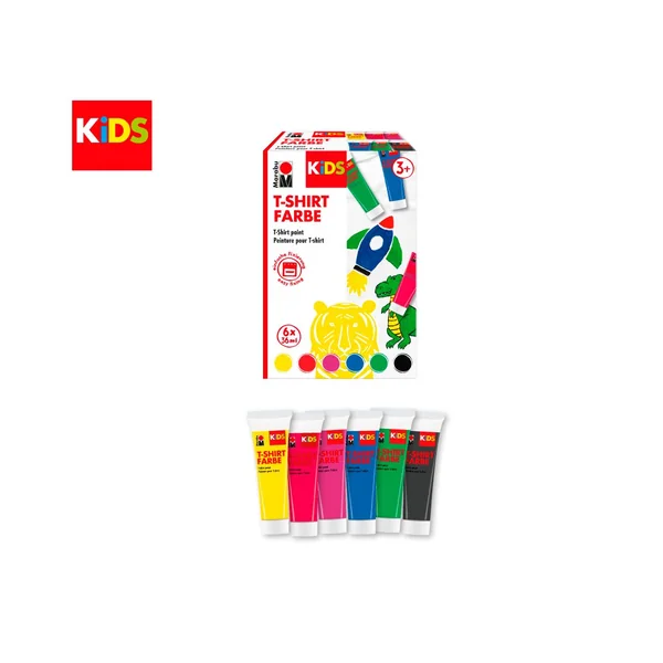 Marabu KiDS "Peinture pour T-shirt", 6 x 36 ml