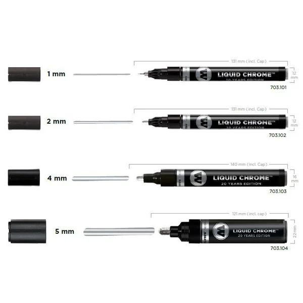 Marqueur Liquid Chrome 1mm Molotow