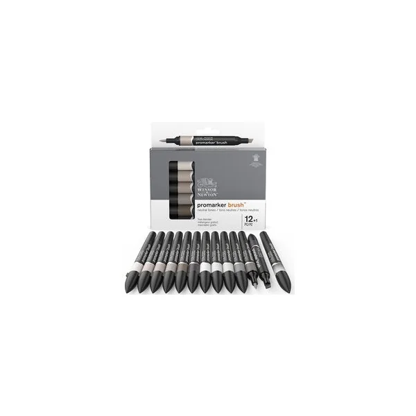 Marqueur Promarker Brush assortiment 12 tons gris