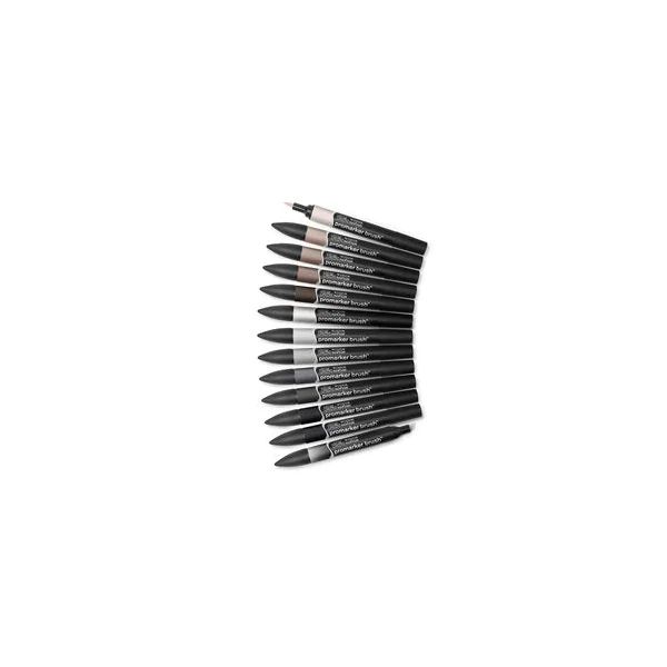Marqueur Promarker Brush assortiment 12 tons gris