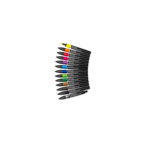 Marqueur Promarker Brush assortiment 12 tons vibrants