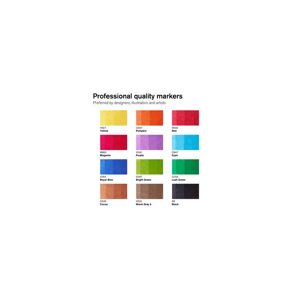 Marqueur Promarker Brush assortiment 12 tons vibrants