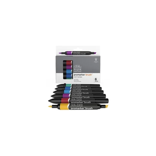 Marqueur Promarker Brush assortiment 6 tons riches