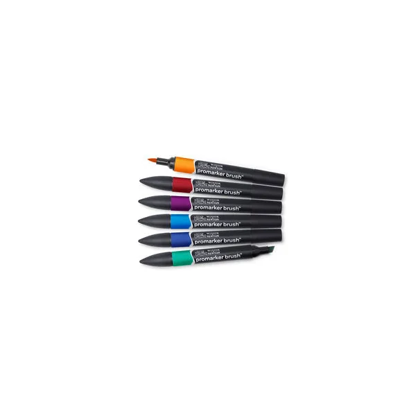 Marqueur Promarker Brush assortiment 6 tons riches