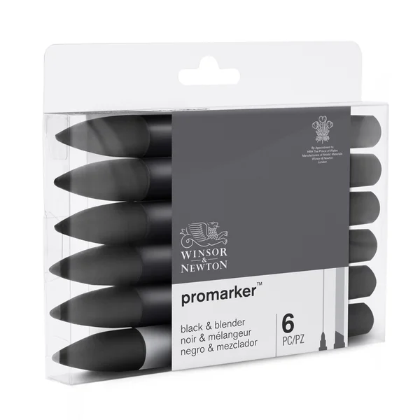 Marqueur Promarker set de 6 (5 noirs + mélangeur)