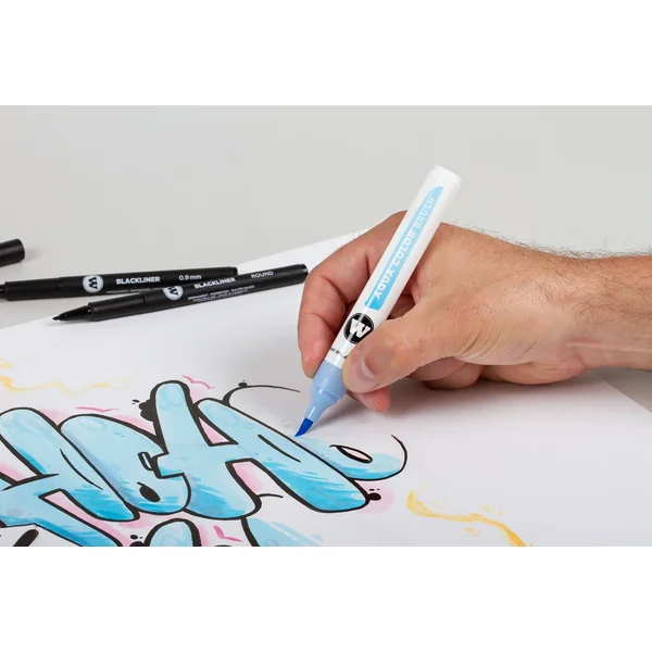 Marqueurs Aqua Color Brush pochette de 12 tons gris