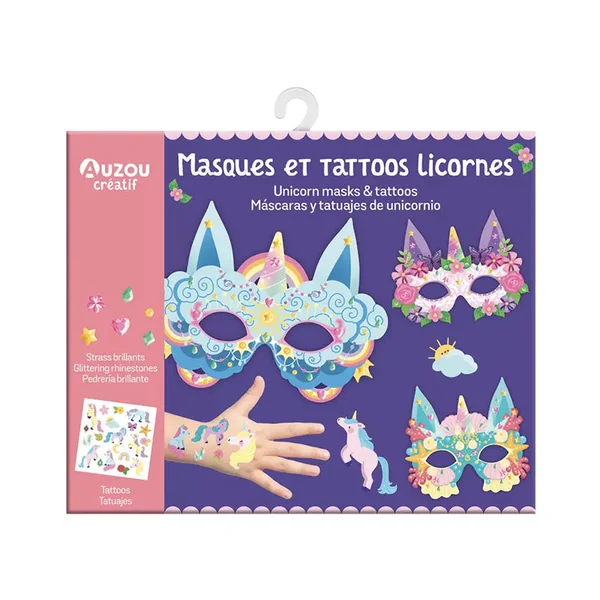 Masques et tattoos licornes - Auzou