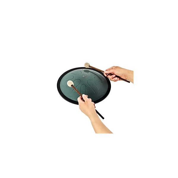 MEINL SONIC ENERGY CSTD1DG Compact Steel Tongue Drum 10" Si Mineur 432hz, 8 Notes, Dark Green