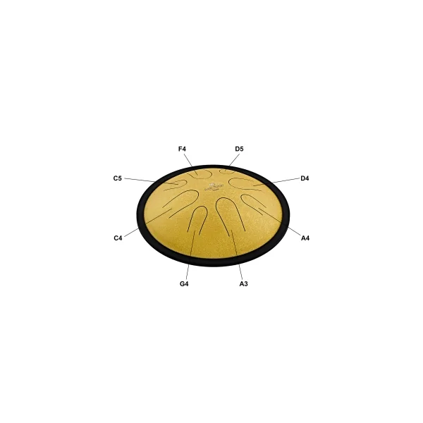 MEINL SONIC ENERGY CSTD3G Compact Steel Tongue Drum 10" Ré Mineur 432hz, 8 Notes, Gold