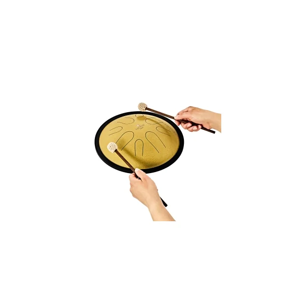 MEINL SONIC ENERGY CSTD3G Compact Steel Tongue Drum 10" Ré Mineur 432hz, 8 Notes, Gold