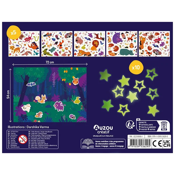 Mes 200 Autocollants Phosphorescents et 10 étoiles lumineuses - Auzou
