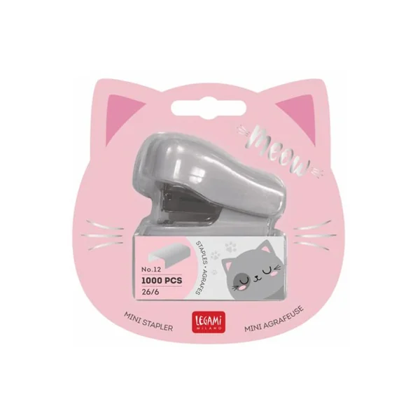 Mini agrafeuse patte de chat et 1000 agrafes - Legami