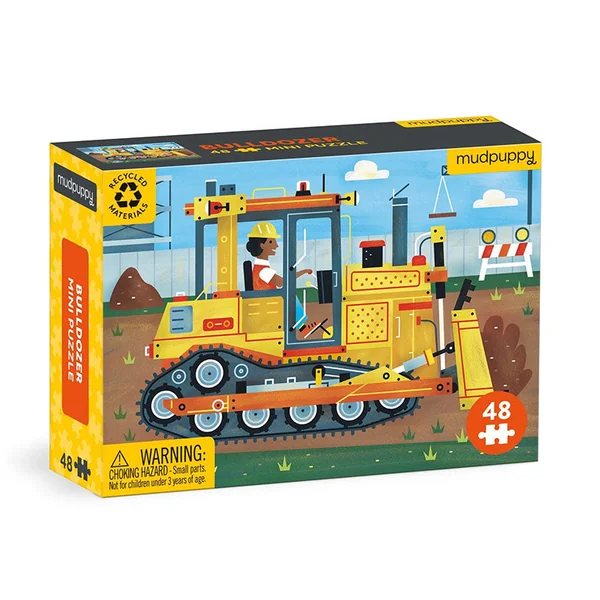 Mini Puzzle Bulldozer - 48 pièces - Galison