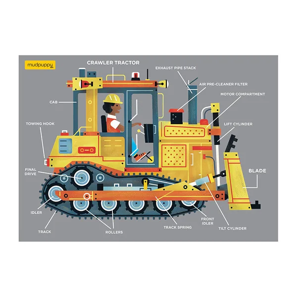 Mini Puzzle Bulldozer - 48 pièces - Galison