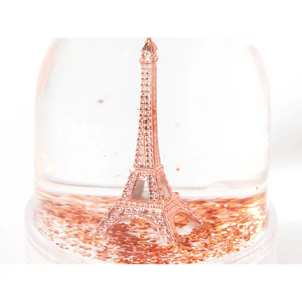 Mini-boule à neige Tour Eiffel cuivrée - Paillettes cuivrées