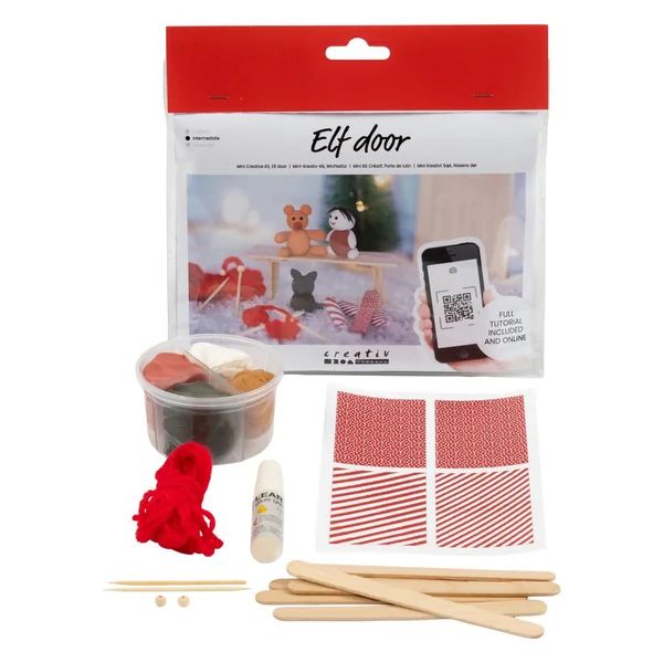 Mini-kit créatif porte de lutin « Cadeaux de Noël »
