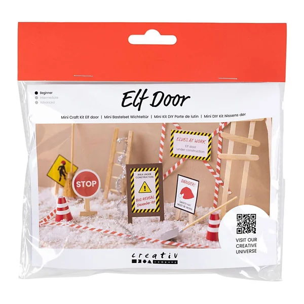 Mini-kit créatif porte de lutin « En construction »