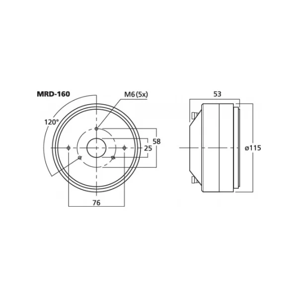Moteur medium aigu 1 pouce 60W 8ohms monacor MRD-160