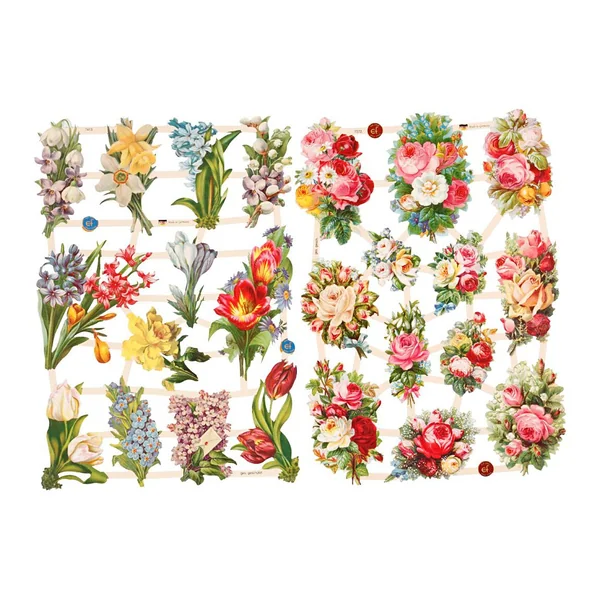 Motifs estampés vintage « Salutations florales »