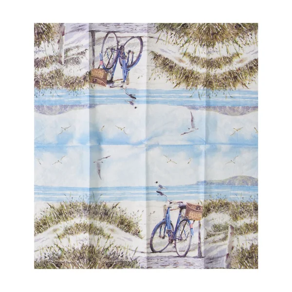 Mouchoirs en papier « Bicyclette sur la plage »