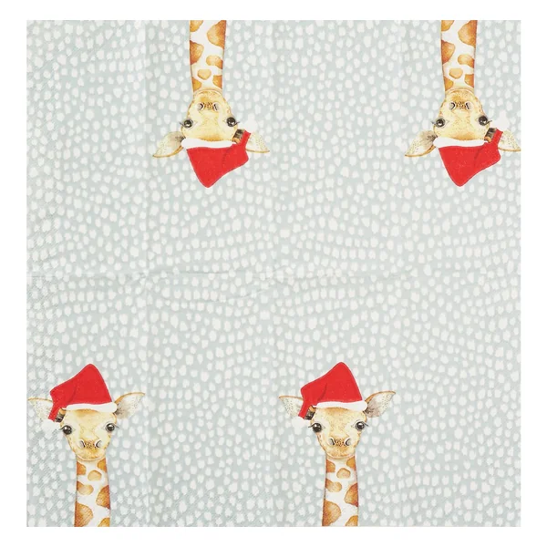 Mouchoirs en papier « Père Noël girafe »