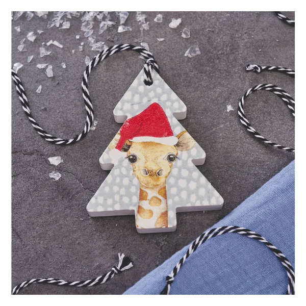 Mouchoirs en papier « Père Noël girafe »