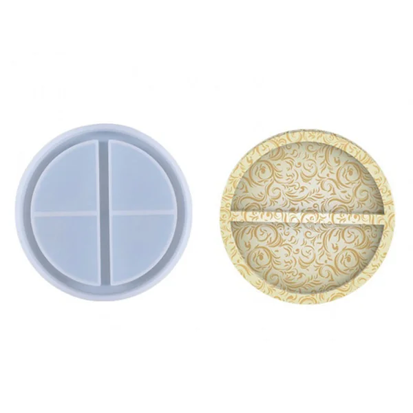 Moule en silicone - Coupelle ronde 2 compartiments - 11,4 cm de diamètre
