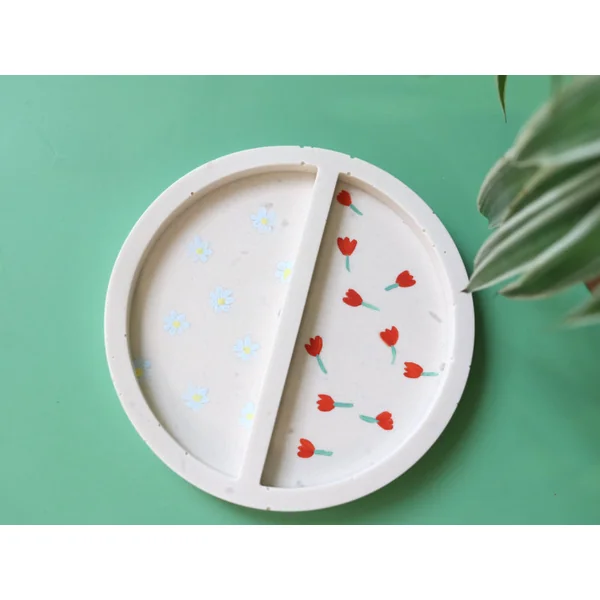 Moule en silicone - Coupelle ronde 2 compartiments - 11,4 cm de diamètre