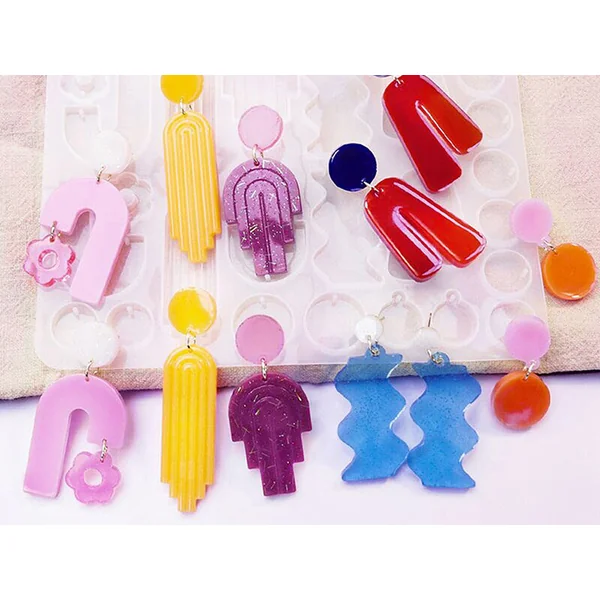 Moule en silicone - Formes géométriques abstraites pour boucles d'oreilles