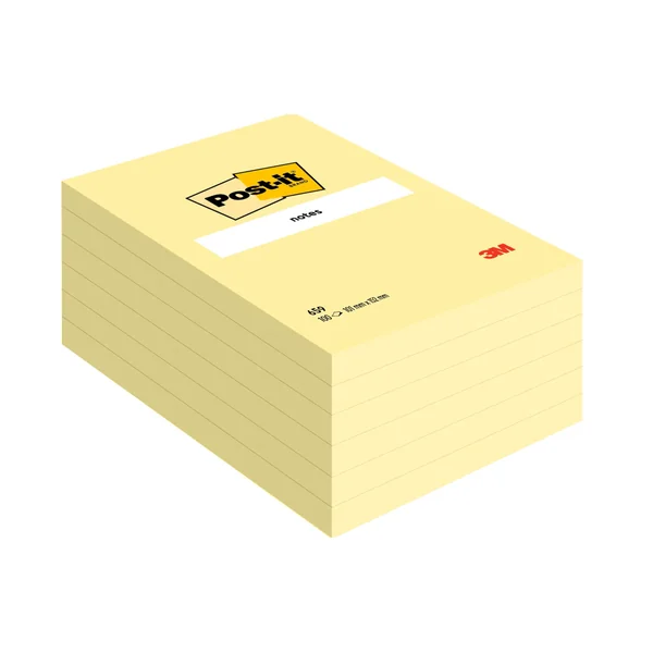 Notes Post-it® Grands Formats, Jaune Canari, 101 mm x 152 mm, 100 Feuilles/Bloc, 6 Blocs/Paquet, 100% PEFC, SGSCH-PEFC-COC-110078