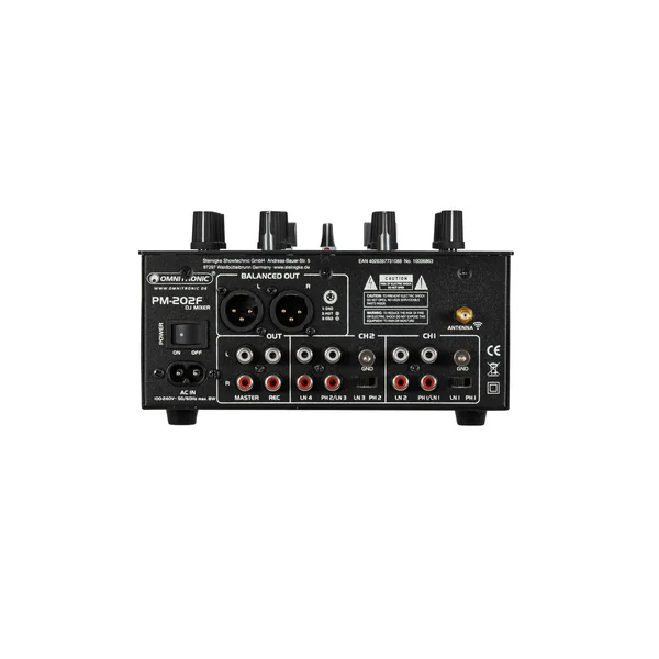 OMNITRONIC PM-202F 2-Channel DJ Mixer with Filter and Bluetooth