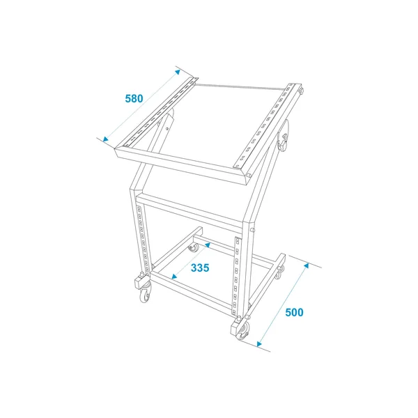 OMNITRONIC Rack Stand 12U/10U adjustable on Wheels