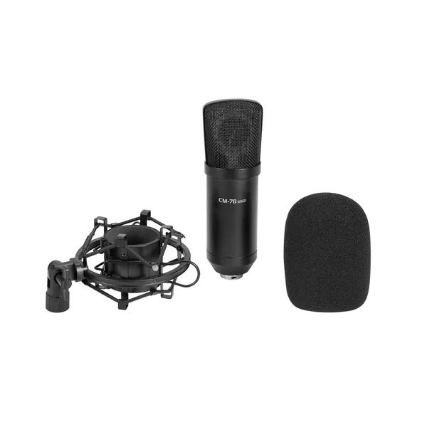 OMNITRONIC Set MIC CM-78MK2 Large Diaphragm Condenser Mic + AS-04 Desk Microphone Absorber System
