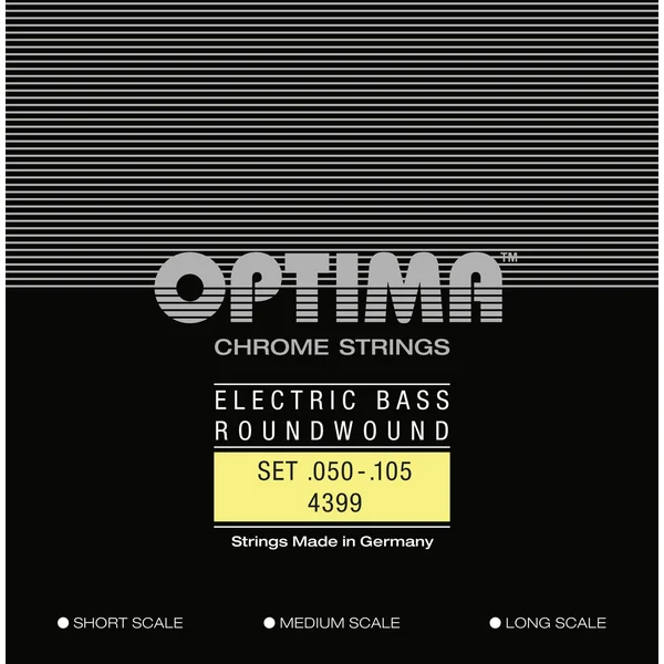 Optima E-Bass Strings Chrome Strings Round Wound Long Scale - Set 4-string medium (4399M)