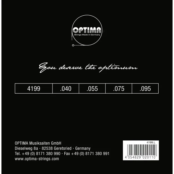 Optima E-Bass Strings Chrome Strings. Round Wound Short Scale - Set 4199S (4-str. short-scale)