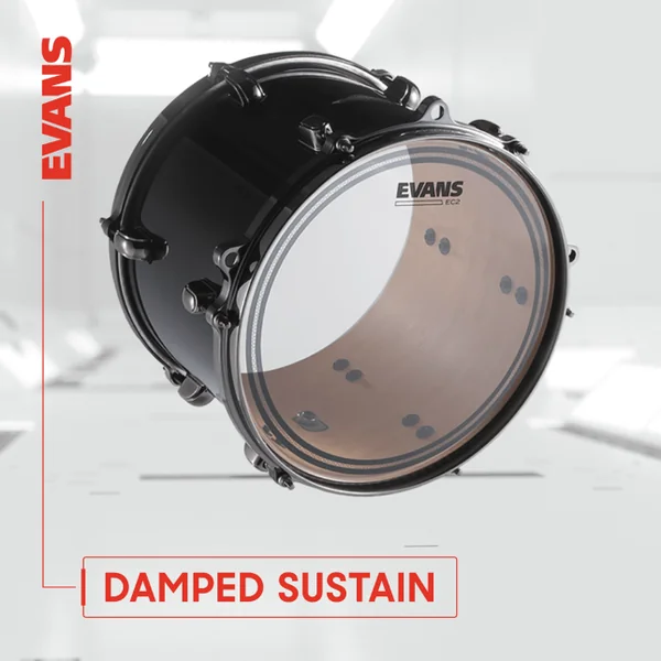 Pack de peaux Evans EC2S transparentes pour toms - pack peaux