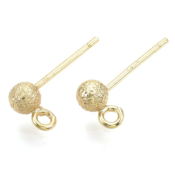Paire de boucles d'oreilles puces petites boules 18K - doré à l'or fin