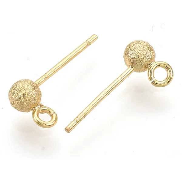 Paire de boucles d'oreilles puces petites boules 18K - doré à l'or fin