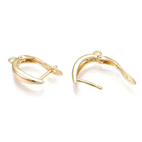 Paire de créoles - doré à l'or fin 18k - 21 x 12 x 3,5 mm