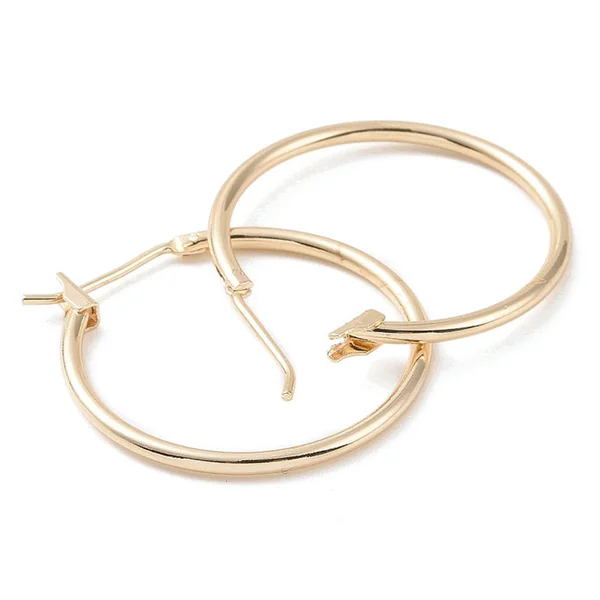 Paire de créoles - Doré à l'or fin 18K - 25 mm