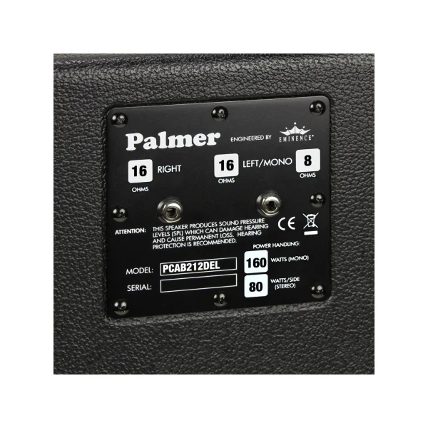 Palmer MI CAB 212 DEL - Baffle guitare 2 x 12” avec HP Eminence Delta, 8/16 Ohms