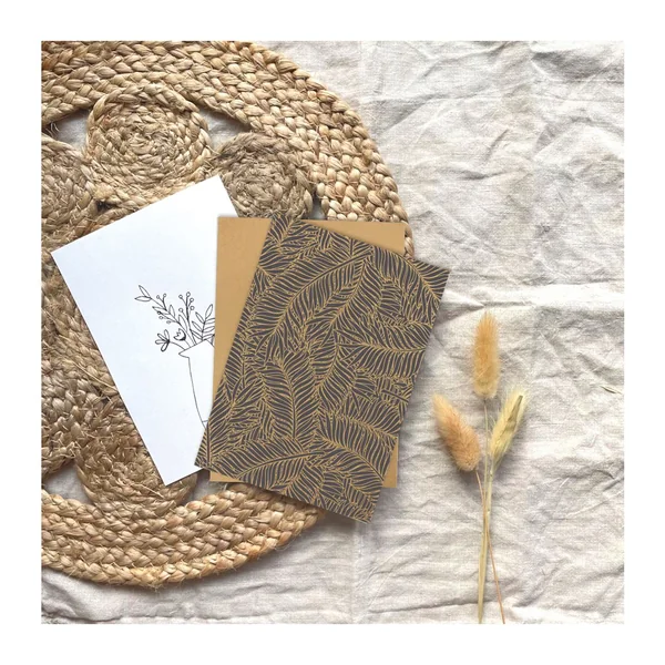 Papier cartonné vintage « Feuille de palmier »