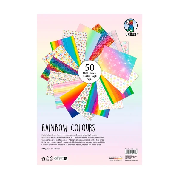 Papier cartonné à motifs « Collection Rainbow »