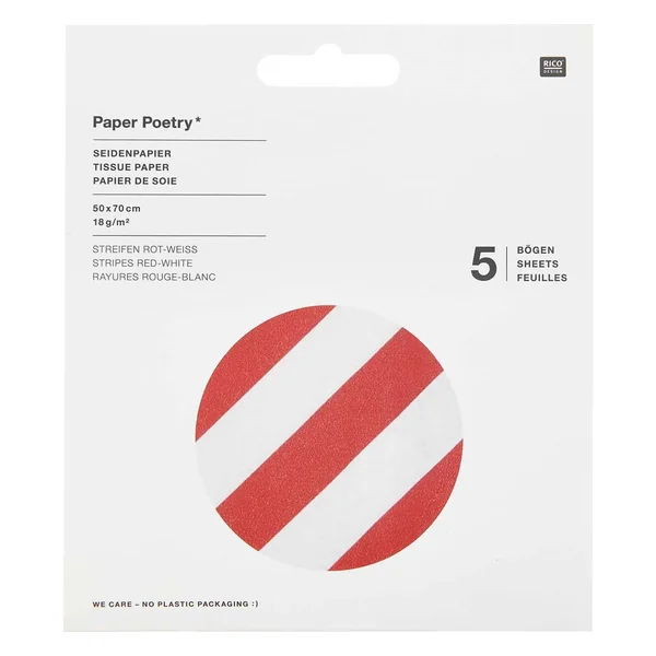 Papier de soie « Rayures rouges/blanches »
