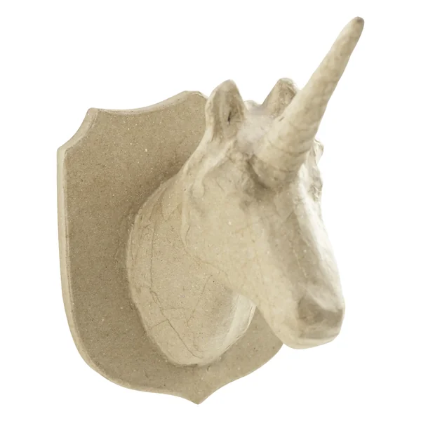Papier maché déco Trophée Licorne 18 x 15,5 x 21 cm