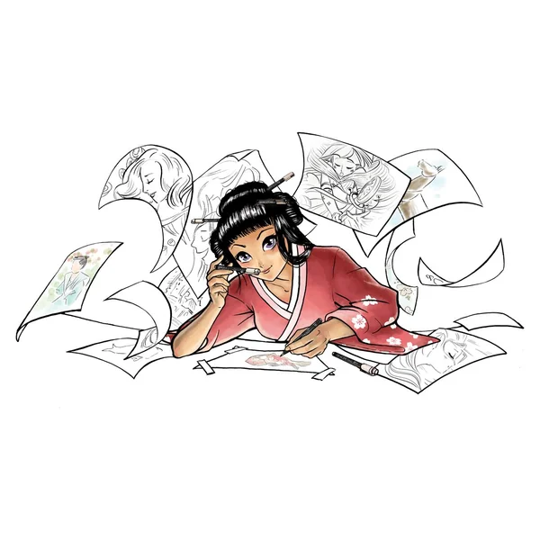 Papier Sakura Manga, 20 feuilles, 250 g/m²