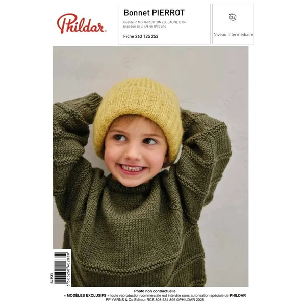 Patron Bonnet enfant PIERROT - PDF