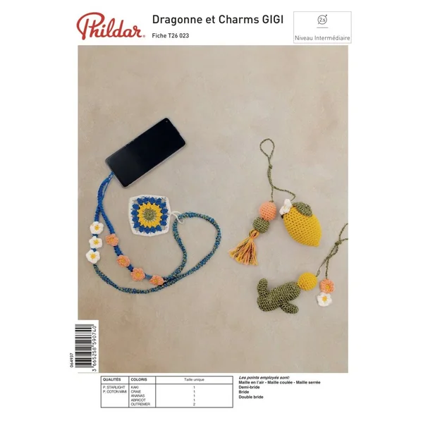 Patron Dragonne et Charms GIGI au crochet - PDF