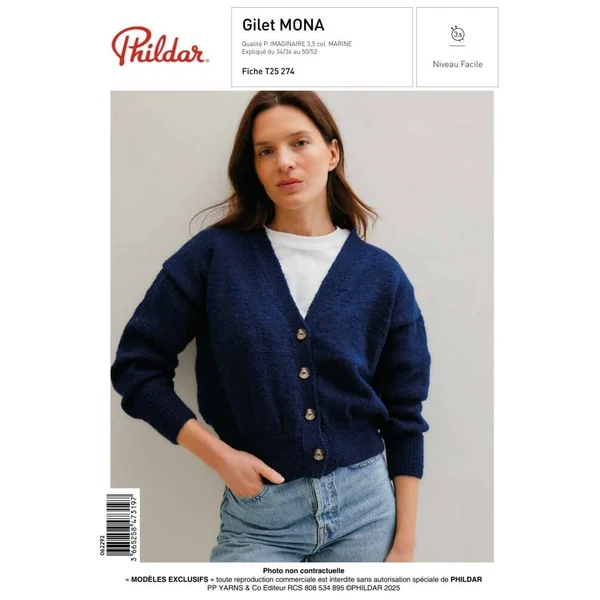 Patron Femme - Gilet Mona - Phildar | Sperenza